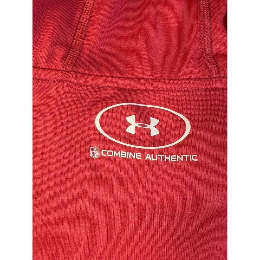 Under Armour NFL Washington Redskins HeatGear Hoodie Men 2XL Burgundy Red Henley - Picture 14 of 15
